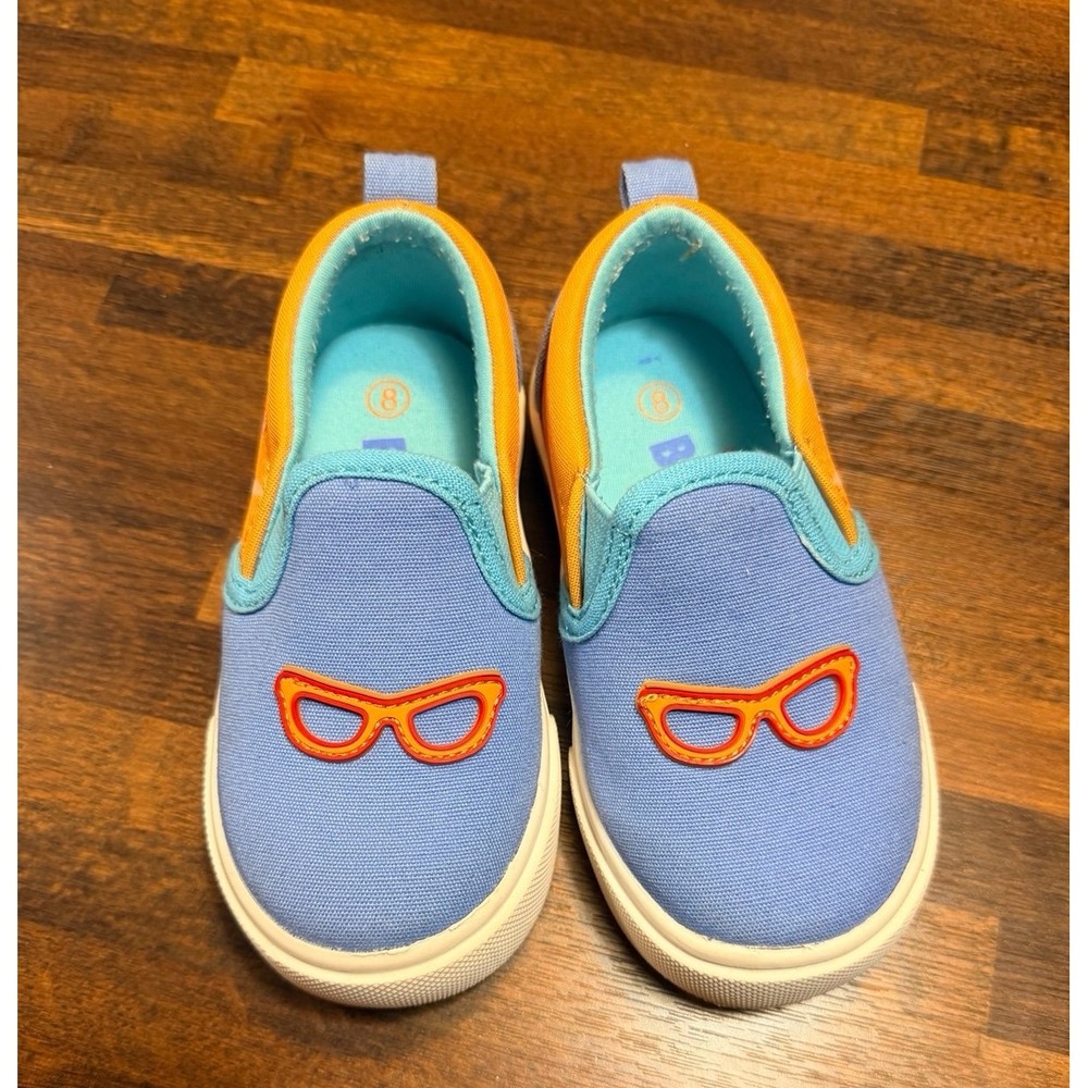 Blippi toddler east slide in sneakers shoes.  Toddler size 8.  In great shape.